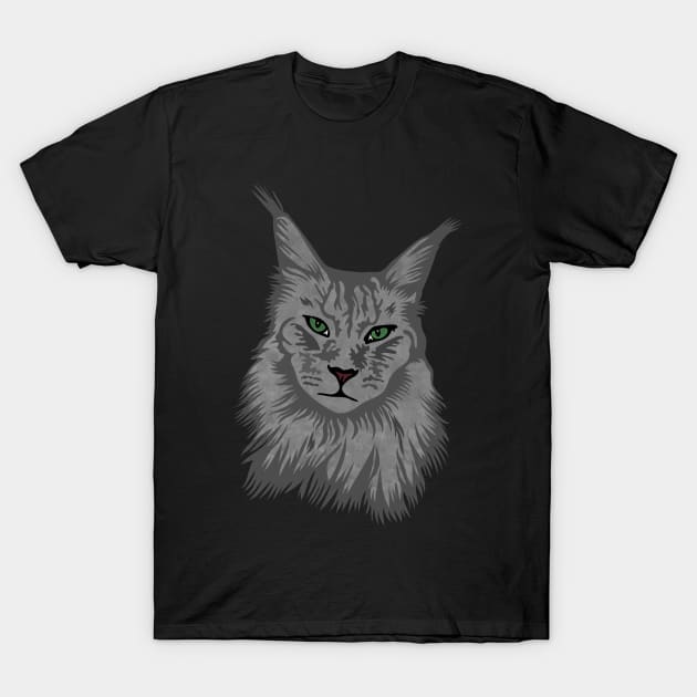 Maine Coon Cat T-Shirt by Miozoto_Design